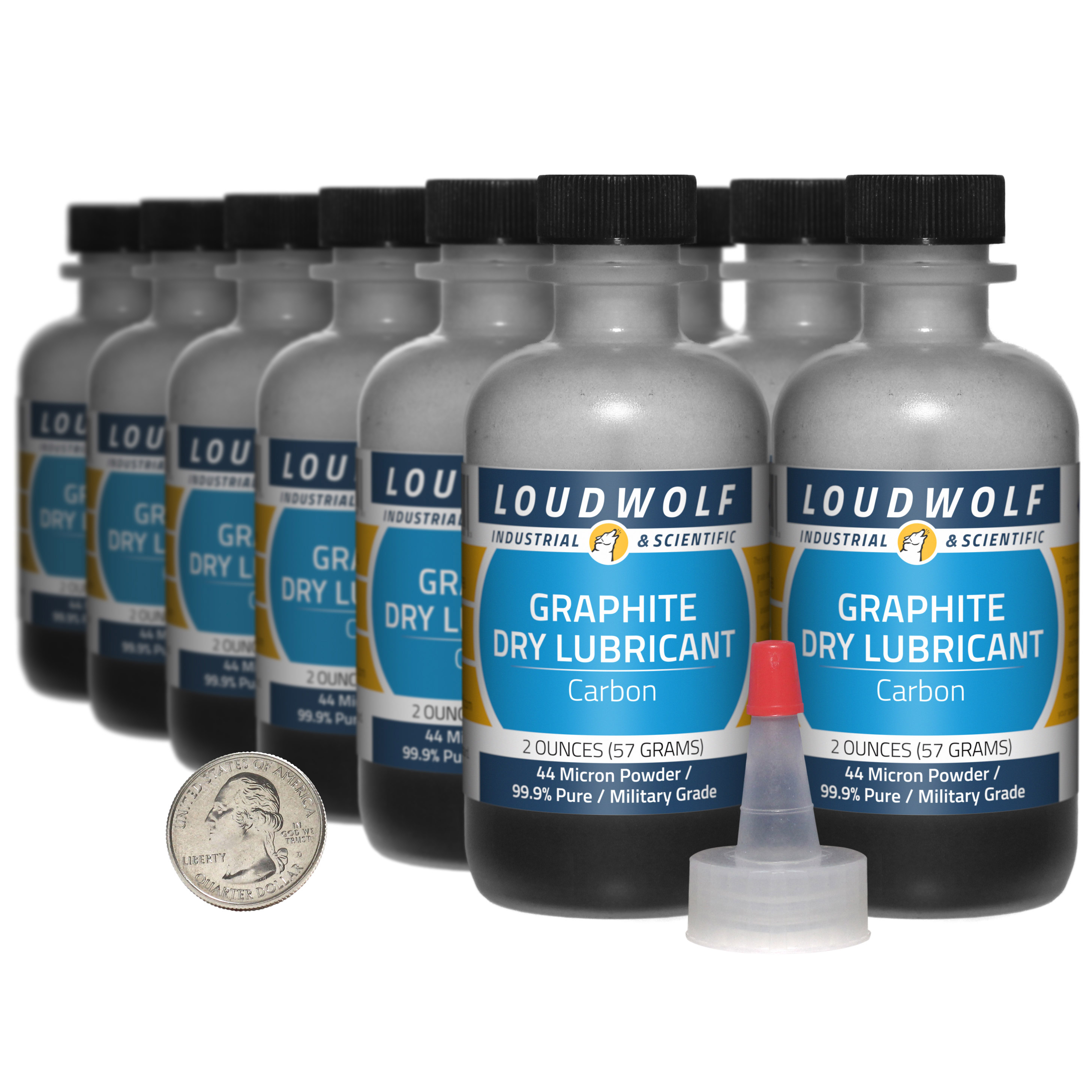 Graphite / 1.5 Lbs / 12 Bottles / 99.9% Pure Military Grade / 44 Micron Powder
