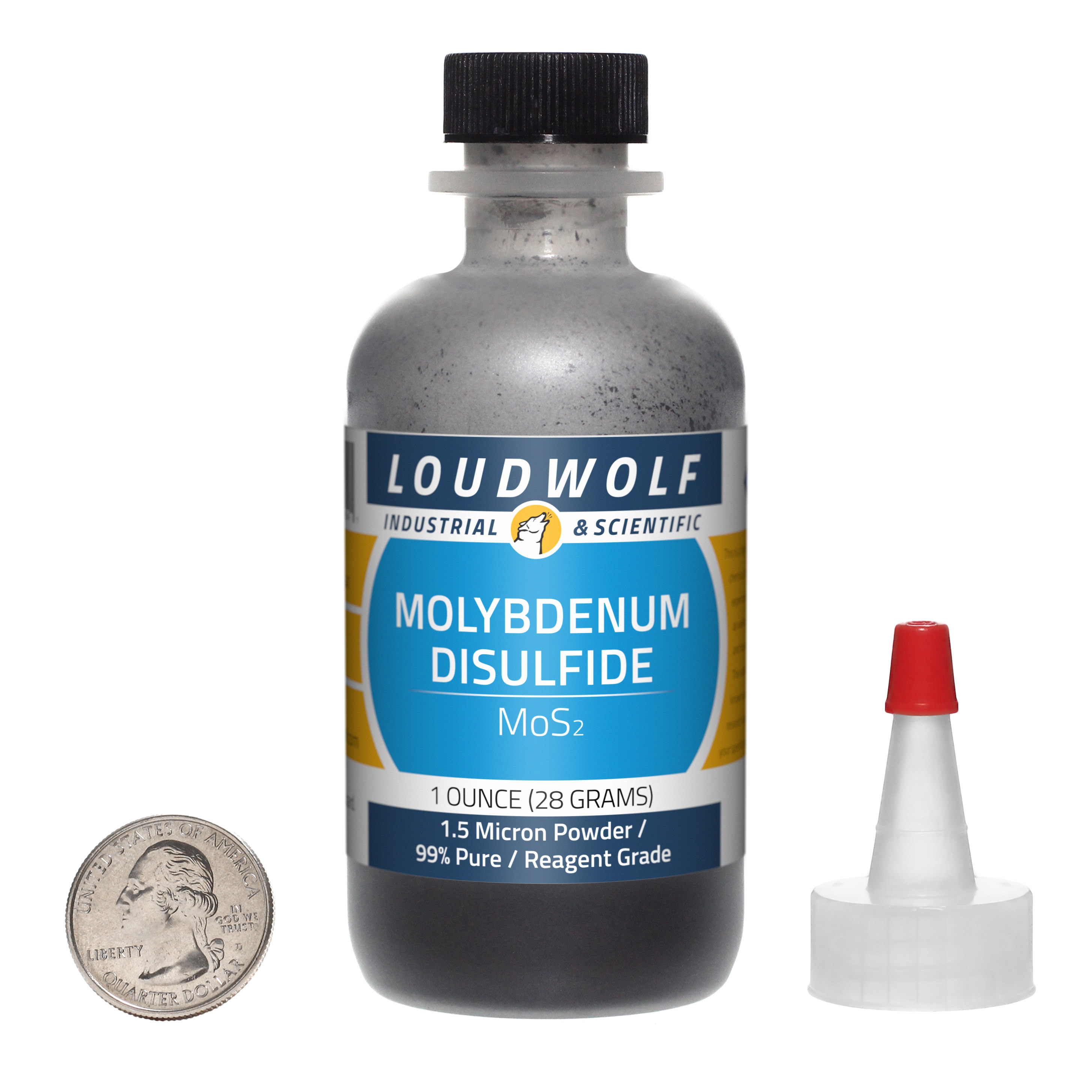 Molybdenum Disulfide / 1 Oz Bottle / 99 Pure Reagent Grade / 1.5