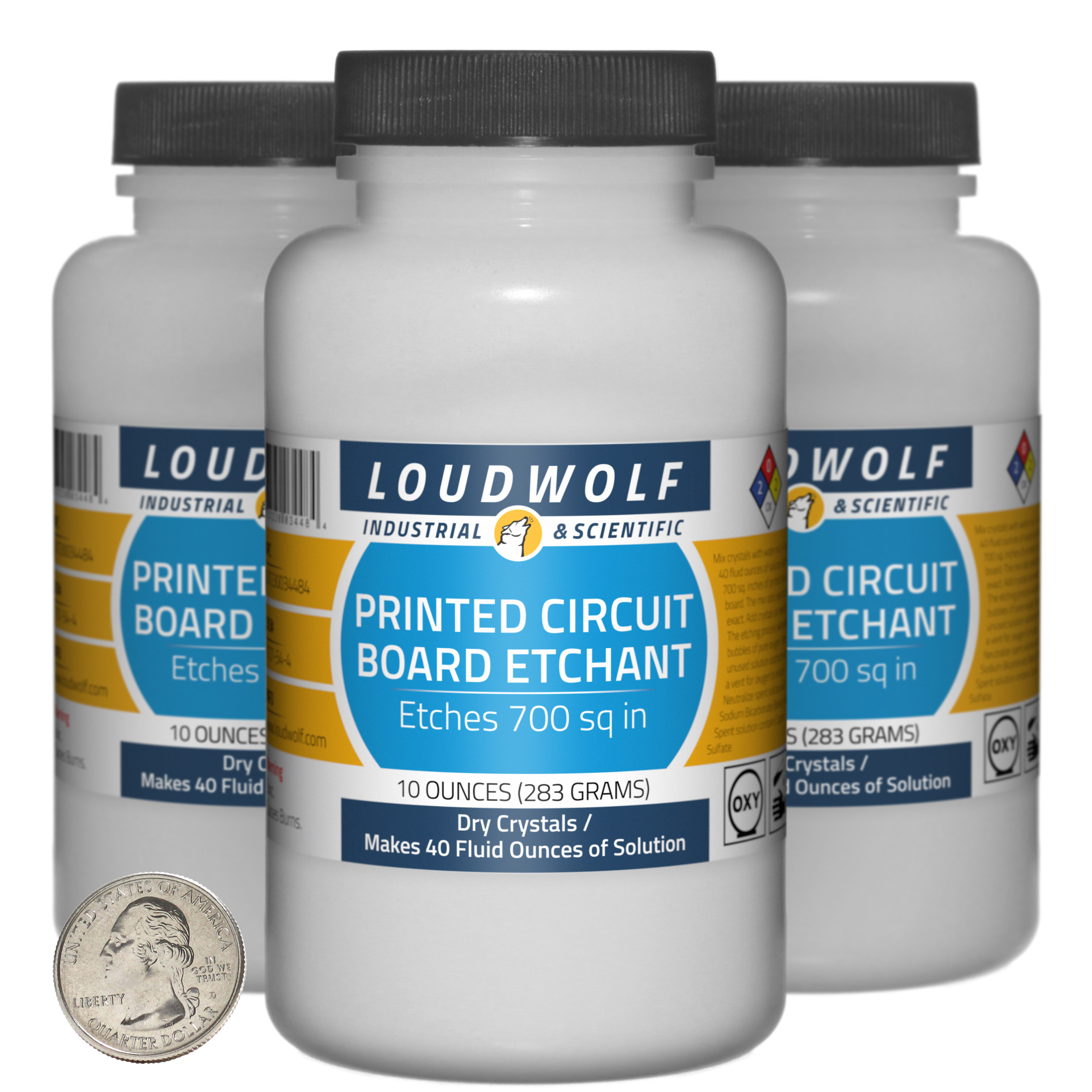 PCB Etchant / 1.9 Pounds / 3 Bottles / 99% Pure ACS Reagent Grade / Dry Crystals