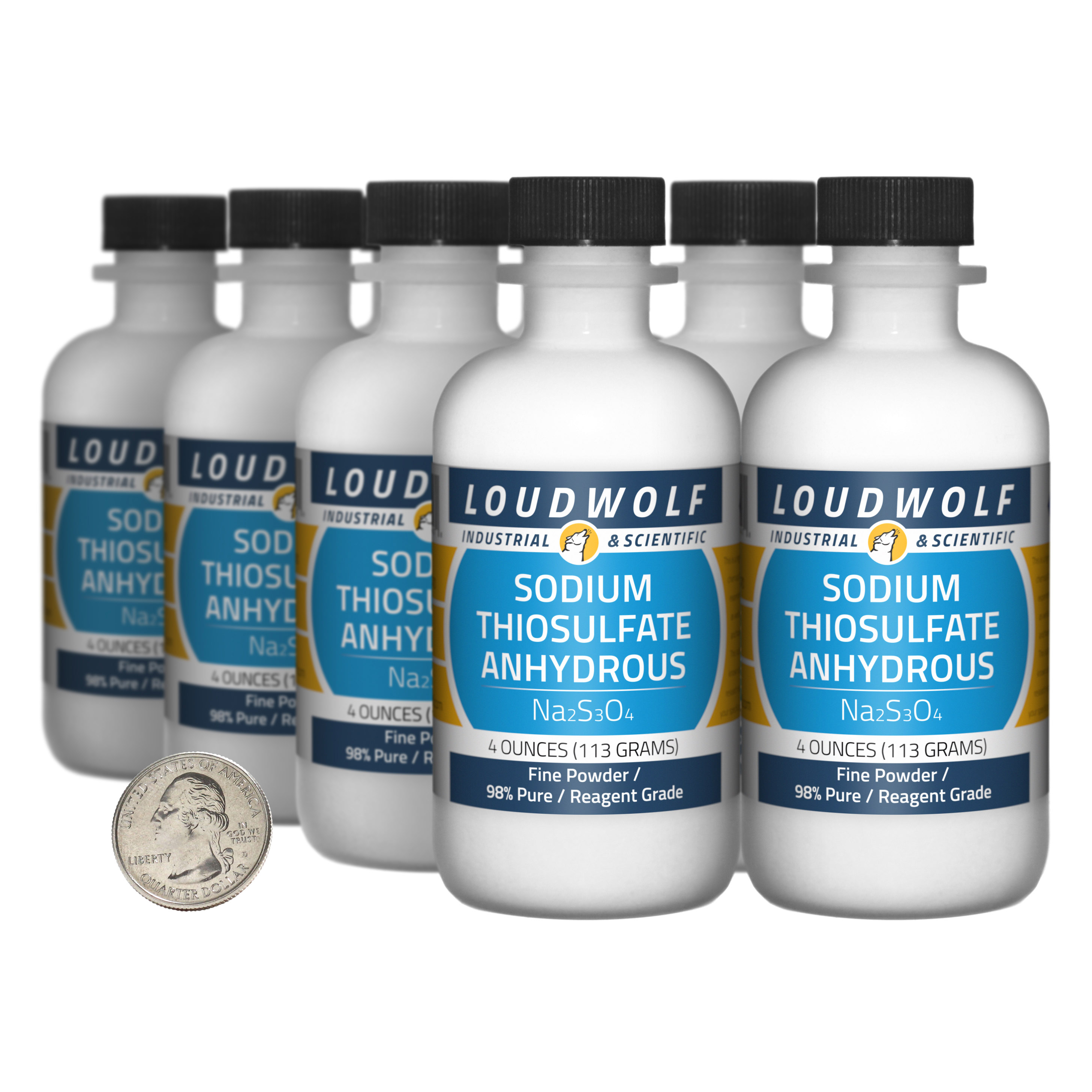Sodium Thiosulfate Anhydrous / 2 Lbs / 8 Bottles / 98% Reagent Grade