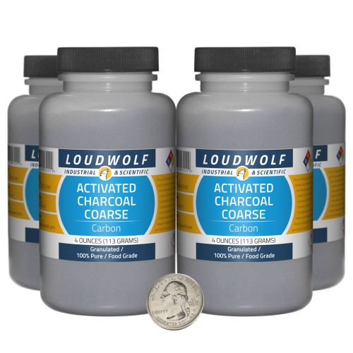 Activated Charcoal Coarse - 1 Pound in 4 Bottles