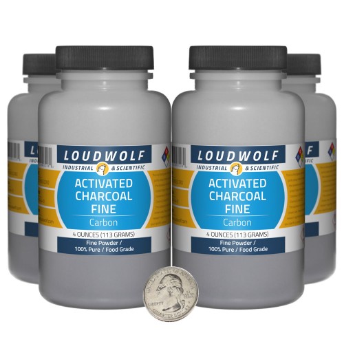 Activated Charcoal Fine - 1 Pound in 4 Bottles