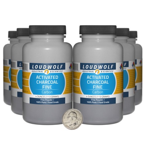 Activated Charcoal Fine - 1.5 Pounds in 6 Bottles