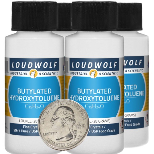 Butylated Hydroxytoluene - 4 Ounces in 4 Bottles