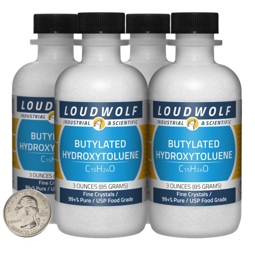 Butylated Hydroxytoluene - 12 Ounces in 4 Bottles