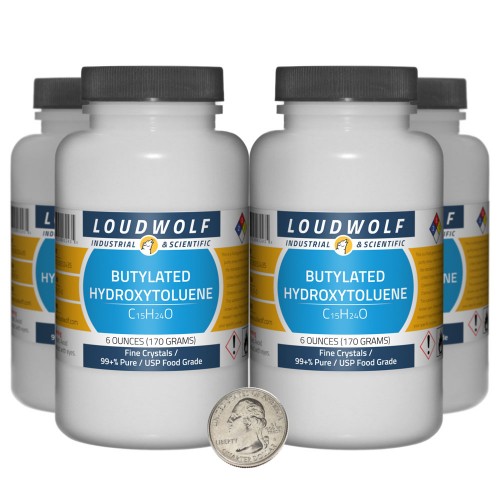 Butylated Hydroxytoluene - 1.5 Pounds in 4 Bottles