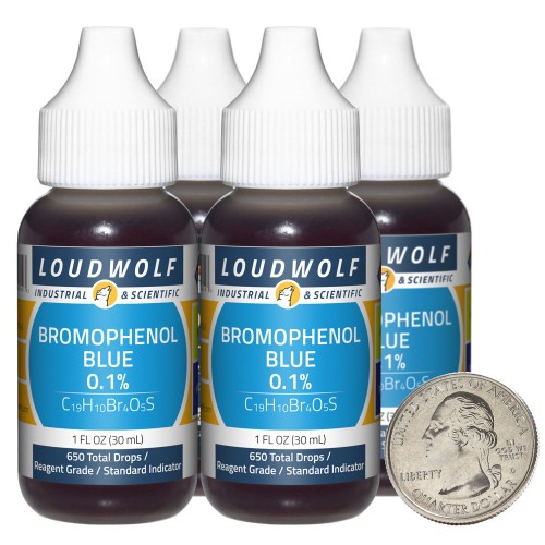 Bromophenol Blue 0.1% - 4 Fluid Ounces in 4 Bottles