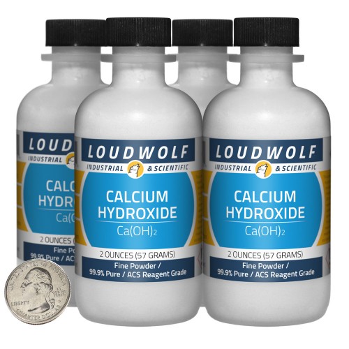 Calcium Hydroxide - 8 Ounces in 4 Bottles