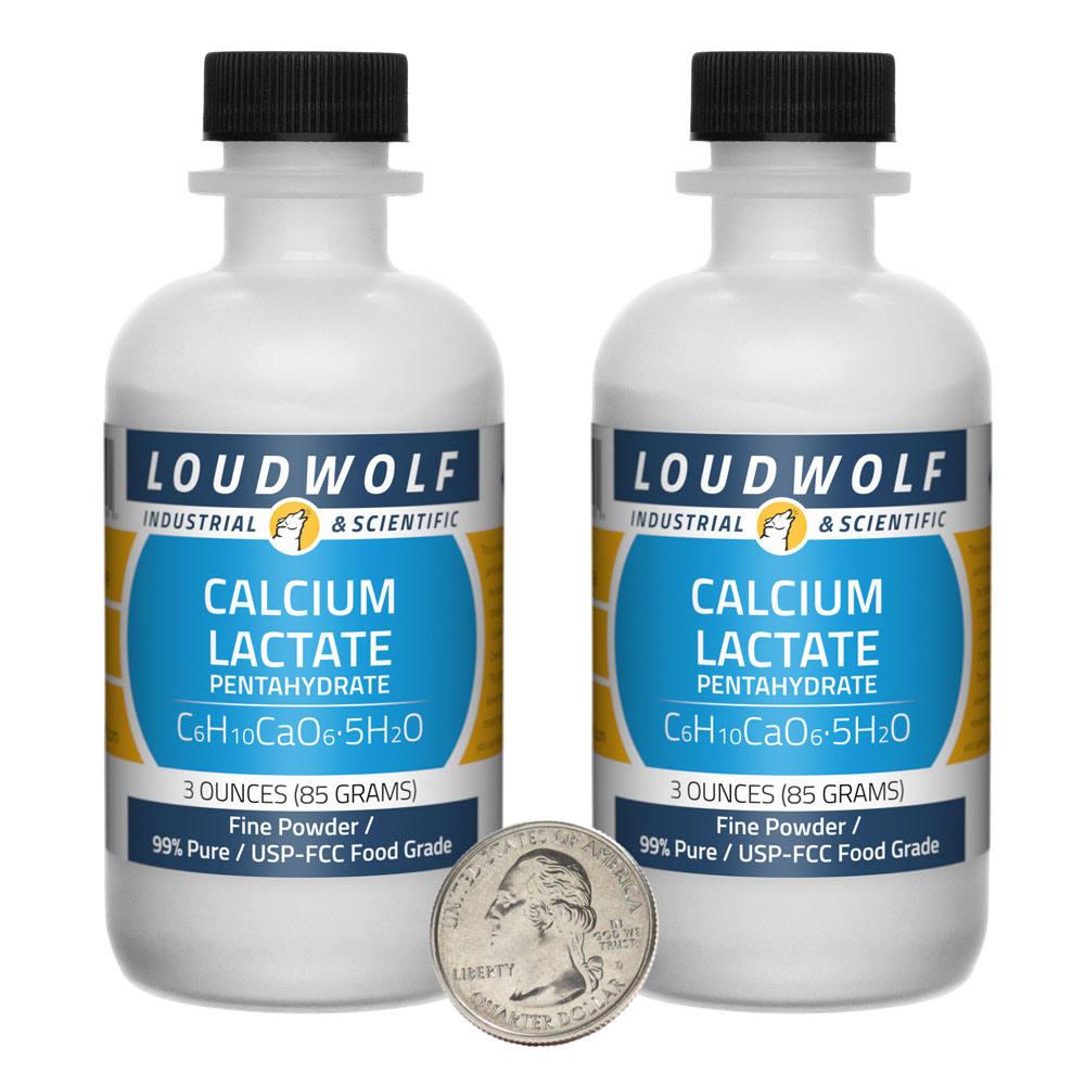 Calcium Lactate Pentahydrate - 6 Ounces in 2 Bottles Calcium Lactate Pentahydrate - 6 Ounces in 2 Bottles