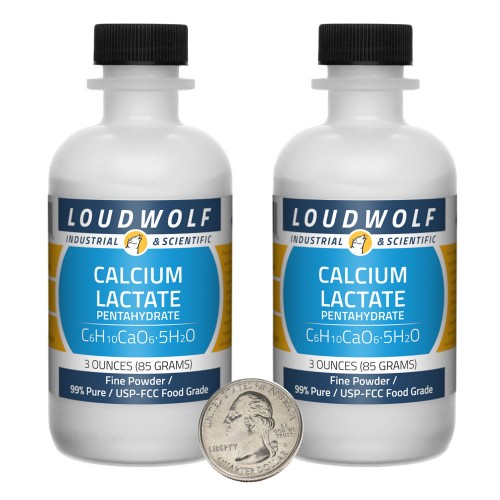 Calcium Lactate Pentahydrate - 6 Ounces in 2 Bottles