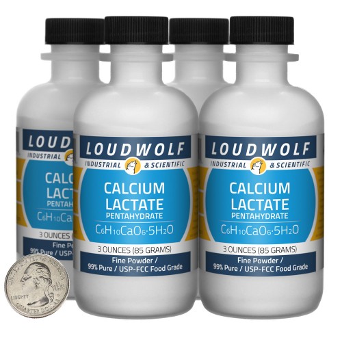 Calcium Lactate Pentahydrate - 12 Ounces in 4 Bottles