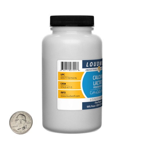 Calcium Lactate Pentahydrate - 2.3 Pounds in 6 Bottles