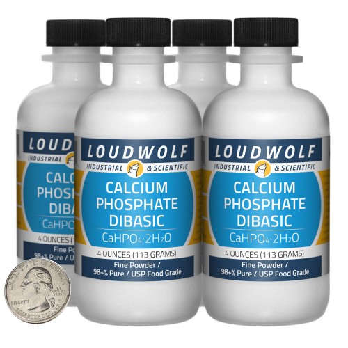 Calcium Phosphate Dibasic - 1 Pound in 4 Bottles