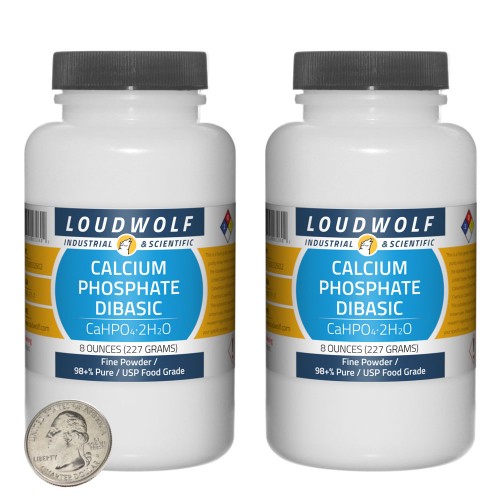 Calcium Phosphate Dibasic - 1 Pound in 2 Bottles