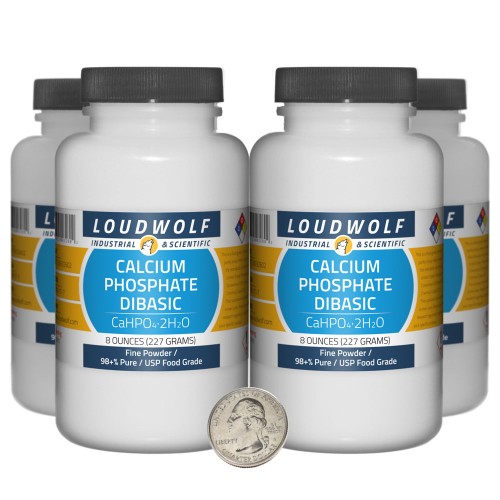 Calcium Phosphate Dibasic - 2 Pounds in 4 Bottles