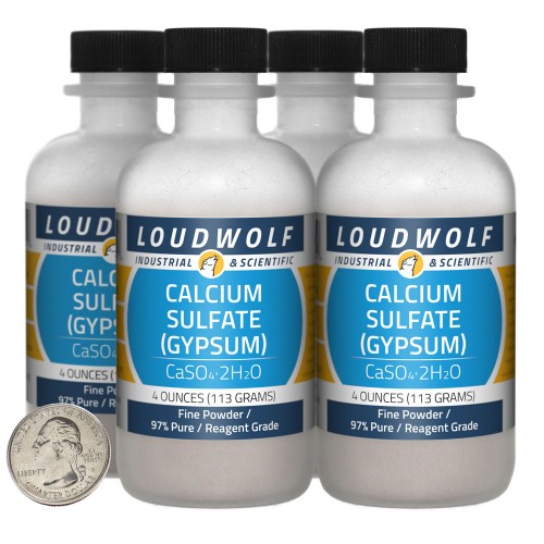 Calcium Sulfate (Gypsum) - 1 Pound in 4 Bottles