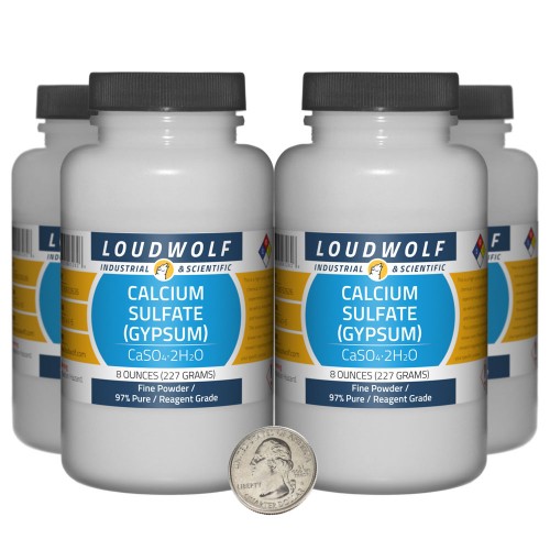Calcium Sulfate (Gypsum) - 2 Pounds in 4 Bottles