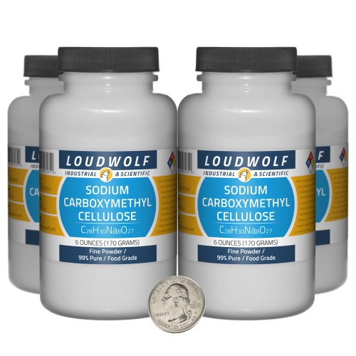 Sodium Carboxymethyl Cellulose - 1.5 Pounds in 4 Bottles