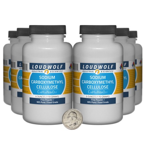 Sodium Carboxymethyl Cellulose - 2.3 Pounds in 6 Bottles Sodium Carboxymethyl Cellulose - 2.3 Pounds in 6 Bottles