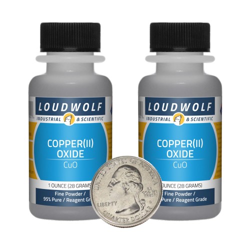 Copper(II) Oxide - 2 Ounces in 2 Bottles Copper(II) Oxide - 2 Ounces in 2 Bottles