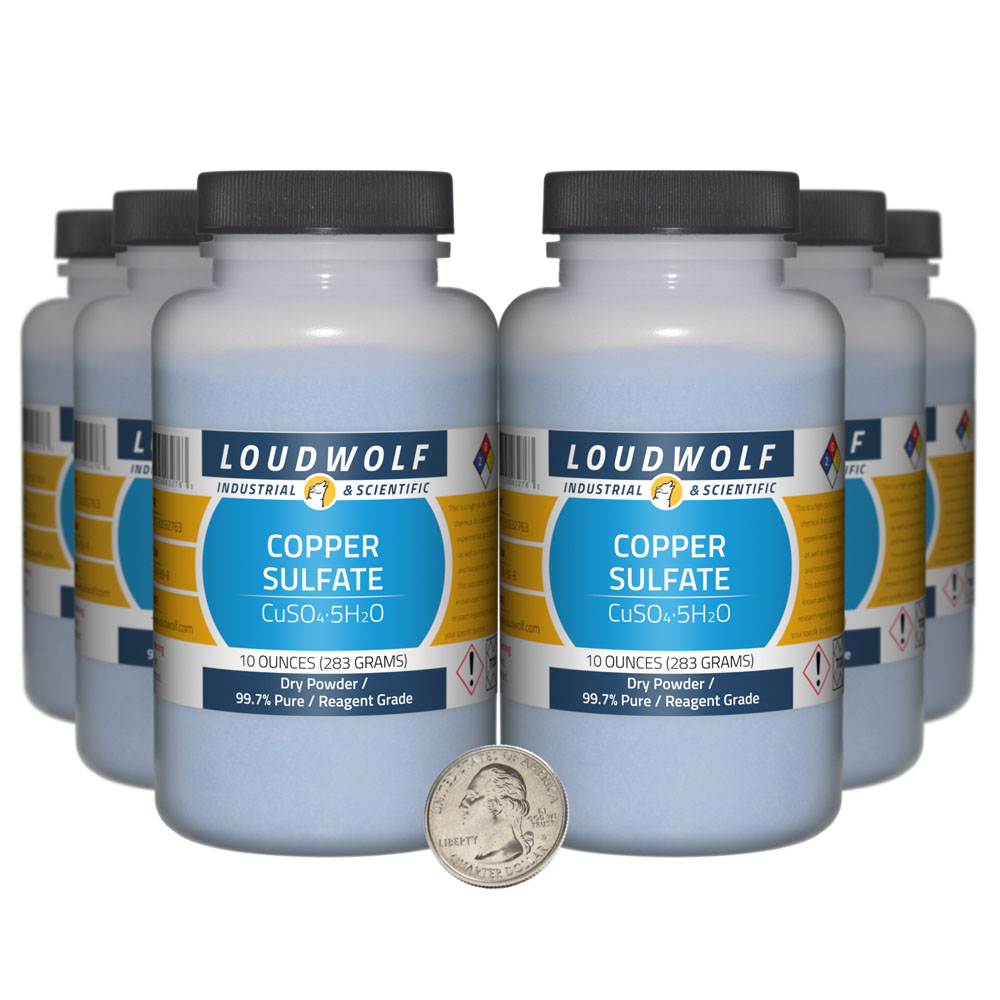 Copper Sulfate - 3.8 Pounds in 6 Bottles Copper Sulfate - 3.8 Pounds in 6 Bottles