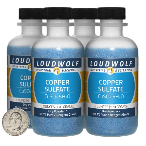 Copper Sulfate - 1.5 Pounds in 4 Bottles