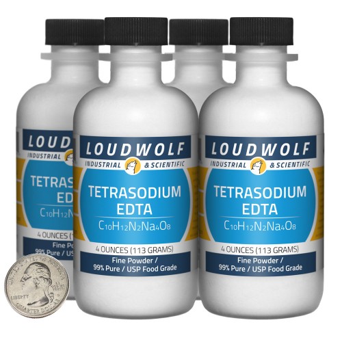 Tetrasodium EDTA - 1 Pound in 4 Bottles