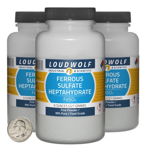 Ferrous Sulfate Heptahydrate - 1.5 Pounds in 3 Bottles