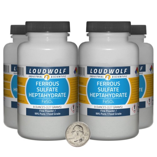 Ferrous Sulfate Heptahydrate - 2 Pounds in 4 Bottles