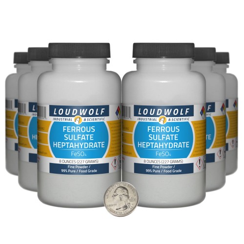 Ferrous Sulfate Heptahydrate - 3 Pounds in 6 Bottles