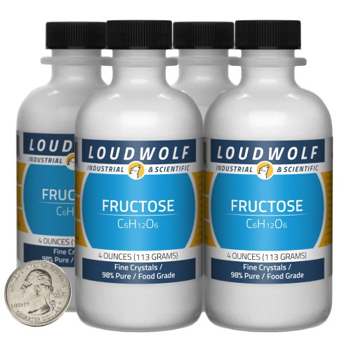 Fructose - 1 Pound in 4 Bottles