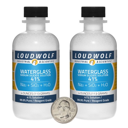 Sodium Silicate Solution Waterglass - 8 Ounces in 2 Bottles Sodium Silicate Solution Waterglass - 8 Ounces in 2 Bottles