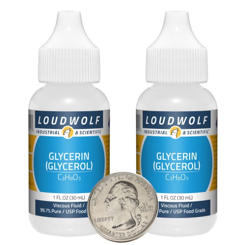 Glycerin (Glycerol) - 2 Fluid Ounces in 2 Bottles Glycerin (Glycerol) - 2 Fluid Ounces in 2 Bottles