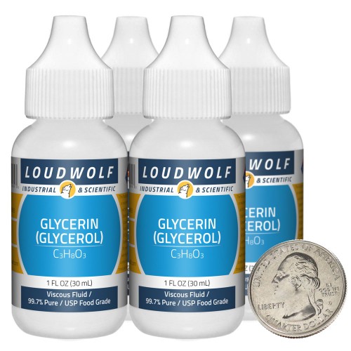 Glycerin (Glycerol) - 4 Fluid Ounces in 4 Bottles Glycerin (Glycerol) - 4 Fluid Ounces in 4 Bottles