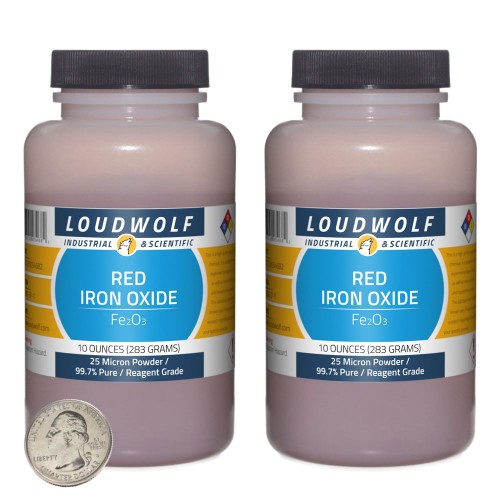 Red Iron Oxide - 1.3 Pounds in 2 Bottles