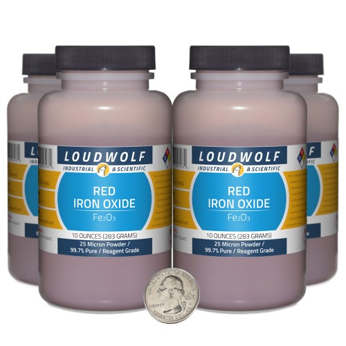 Red Iron Oxide - 2.5 Pounds in 4 Bottles