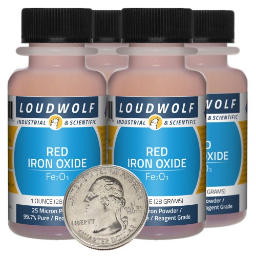 Red Iron Oxide - 4 Ounces in 4 Bottles