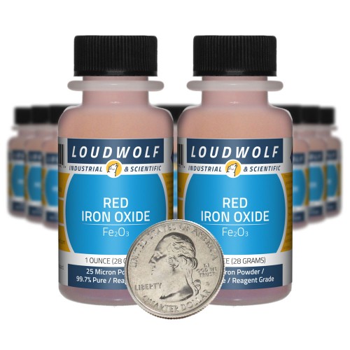 Red Iron Oxide - 1.3 Pounds in 20 Bottles