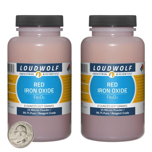 Red Iron Oxide - 1 Pound in 2 Bottles
