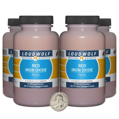 Red Iron Oxide - 2 Pounds in 4 Bottles