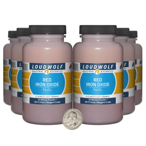 Red Iron Oxide - 3 Pounds in 6 Bottles