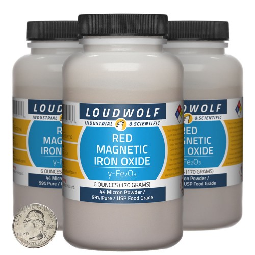 Red Magnetic Iron Oxide - 1.1 Pounds in 3 Bottles Red Magnetic Iron Oxide - 1.1 Pounds in 3 Bottles