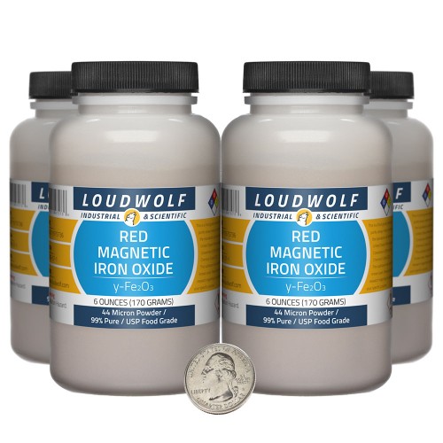 Red Magnetic Iron Oxide - 1.5 Pounds in 4 Bottles Red Magnetic Iron Oxide - 1.5 Pounds in 4 Bottles