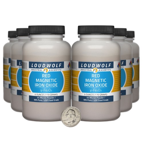 Red Magnetic Iron Oxide - 2.3 Pounds in 6 Bottles Red Magnetic Iron Oxide - 2.3 Pounds in 6 Bottles
