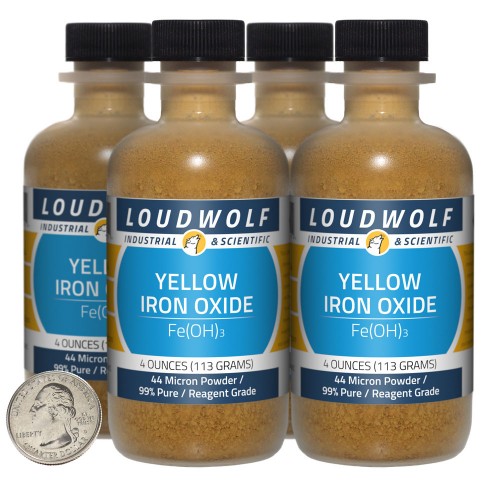 Yellow Iron Oxide - 1 Pound in 4 Bottles