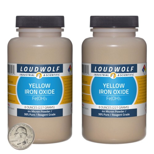 Yellow Iron Oxide - 1 Pound in 2 Bottles