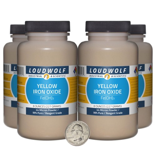 Yellow Iron Oxide - 2 Pounds in 4 Bottles