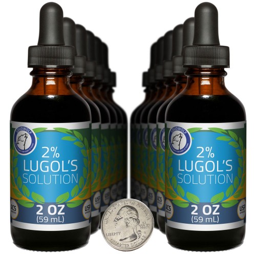 Lugol's Solution 2% - 24 Fluid Ounces in 12 Bottles