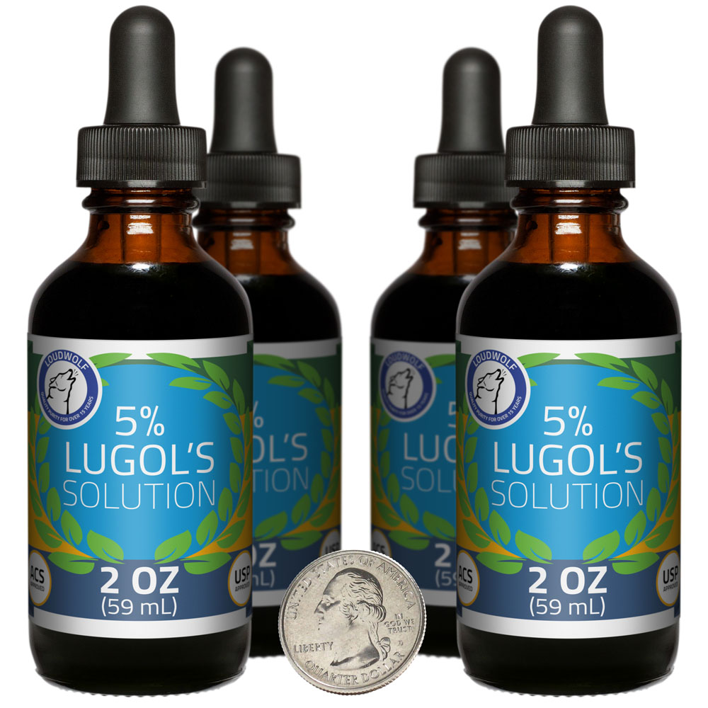 Lugol's Solution 5% - 8 Fluid Ounces in 4 Bottles Lugol's Solution 5% - 8 Fluid Ounces in 4 Bottles