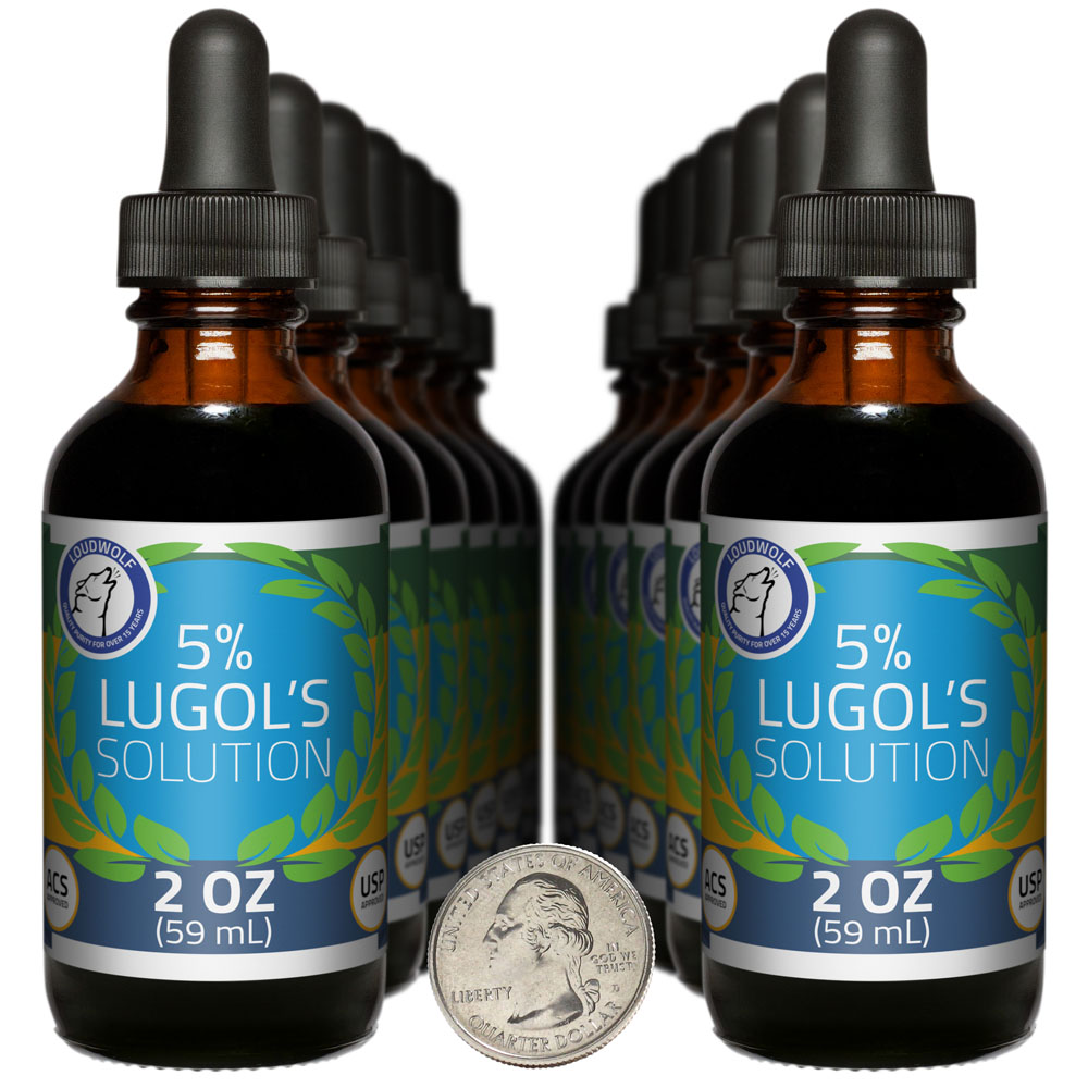 Lugol's Solution 5% - 24 Fluid Ounces in 12 Bottles Lugol's Solution 5% - 24 Fluid Ounces in 12 Bottles